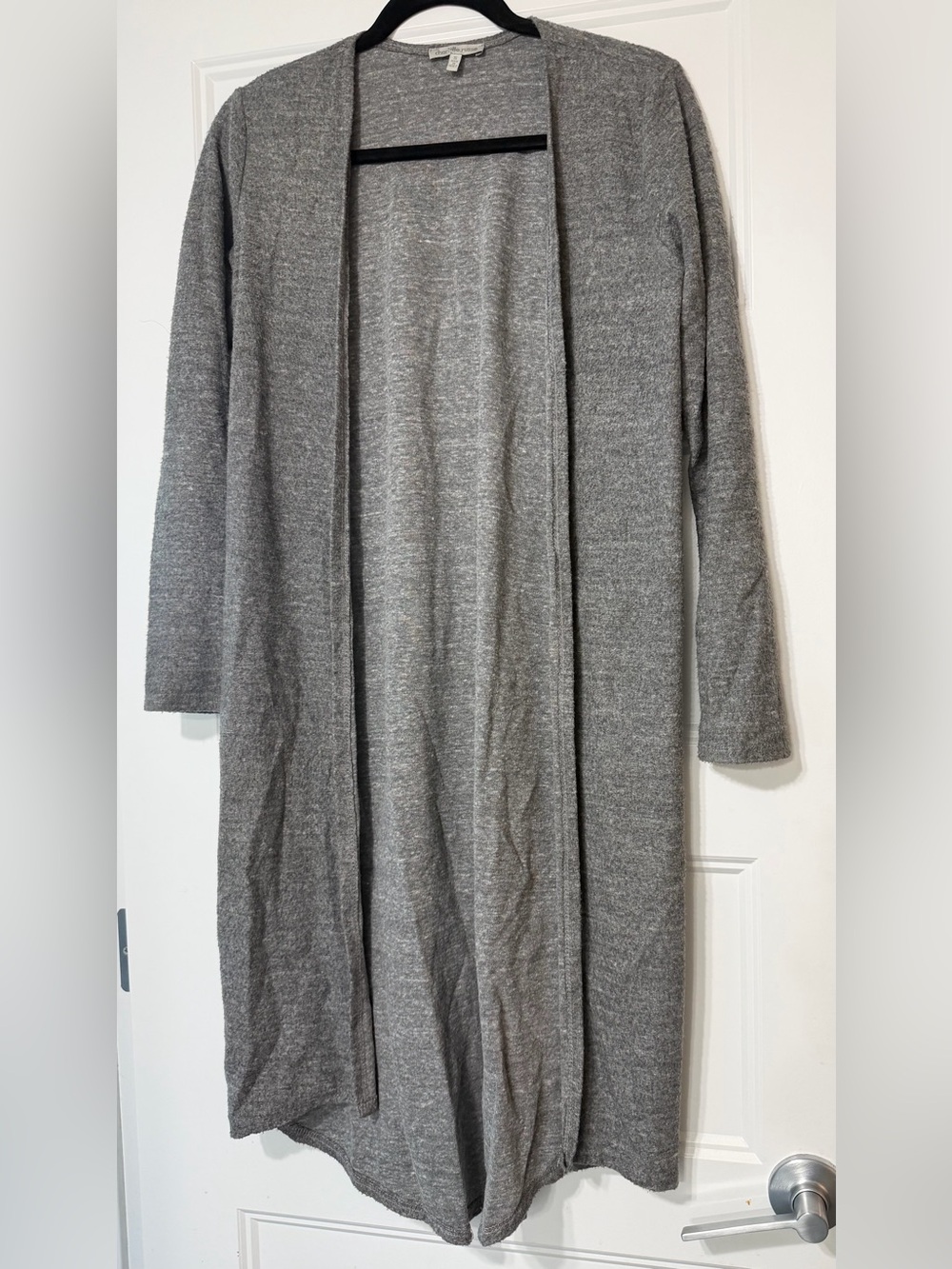 Charlotte Russe Men's Grey Open-Front Long Cardigan